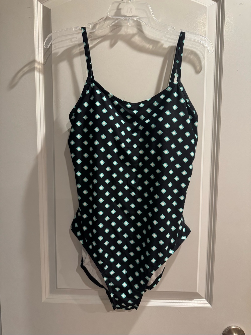 Catalina Black Swimsuit with Mint Teardrop Accents